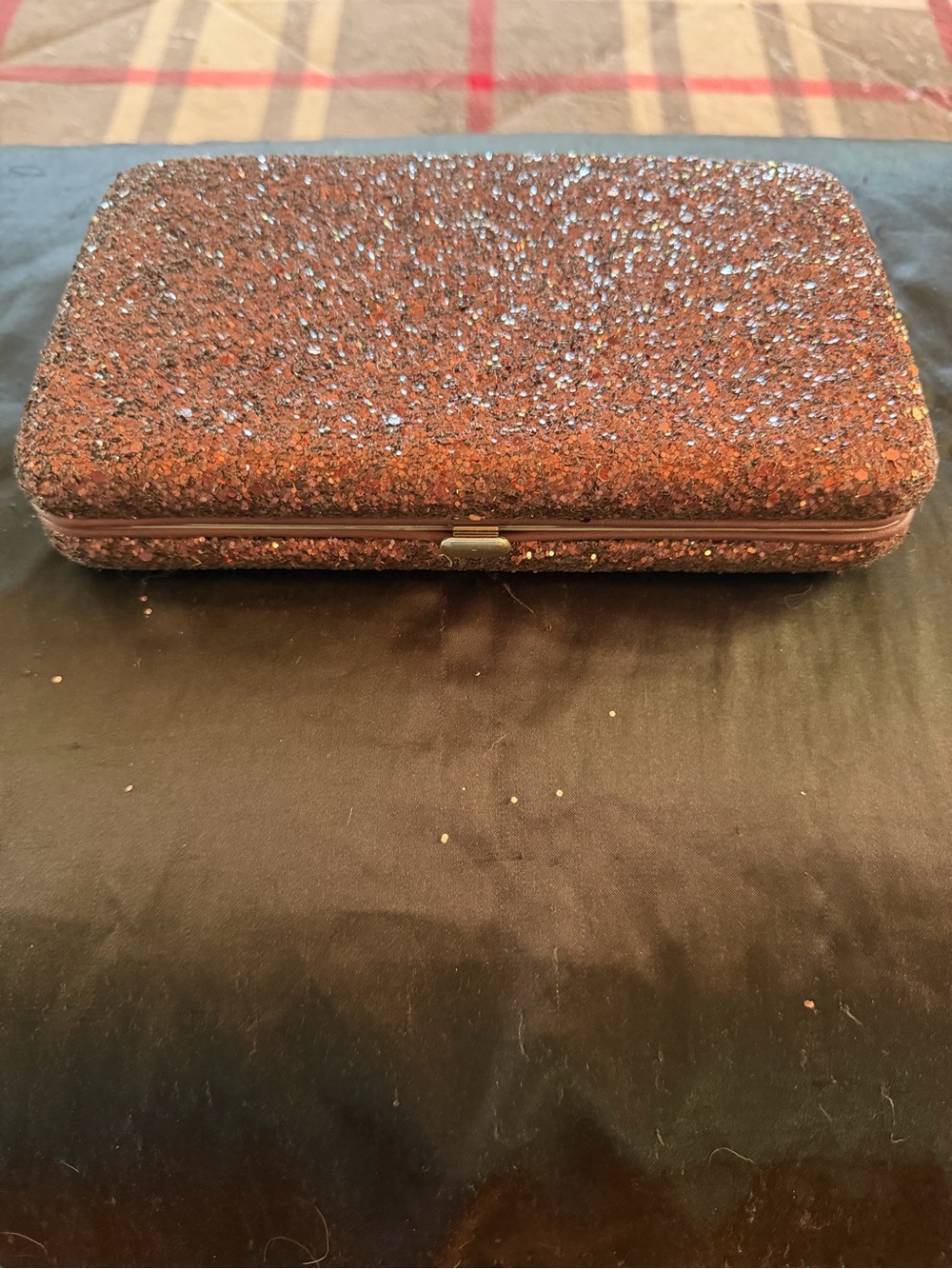 Glitter Clutch Wallet in Burgundy